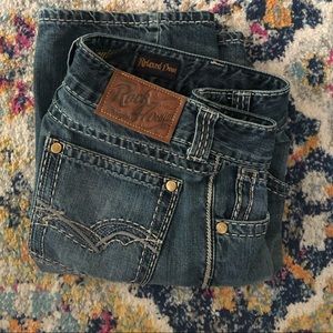 Wrangler Rock 47 relaxed boot cut blue jeans